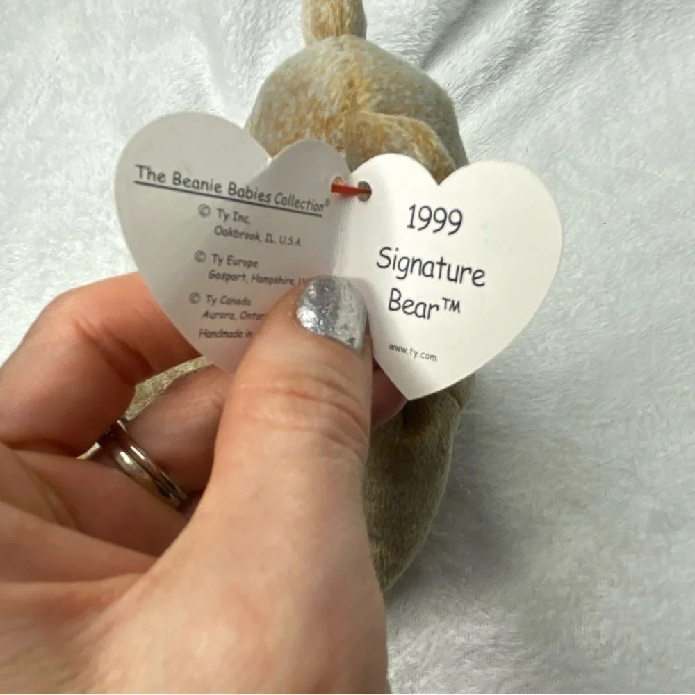 TY Beanie Babies 1999 Signature Bear - Original 1990s plush teddy bear 4228